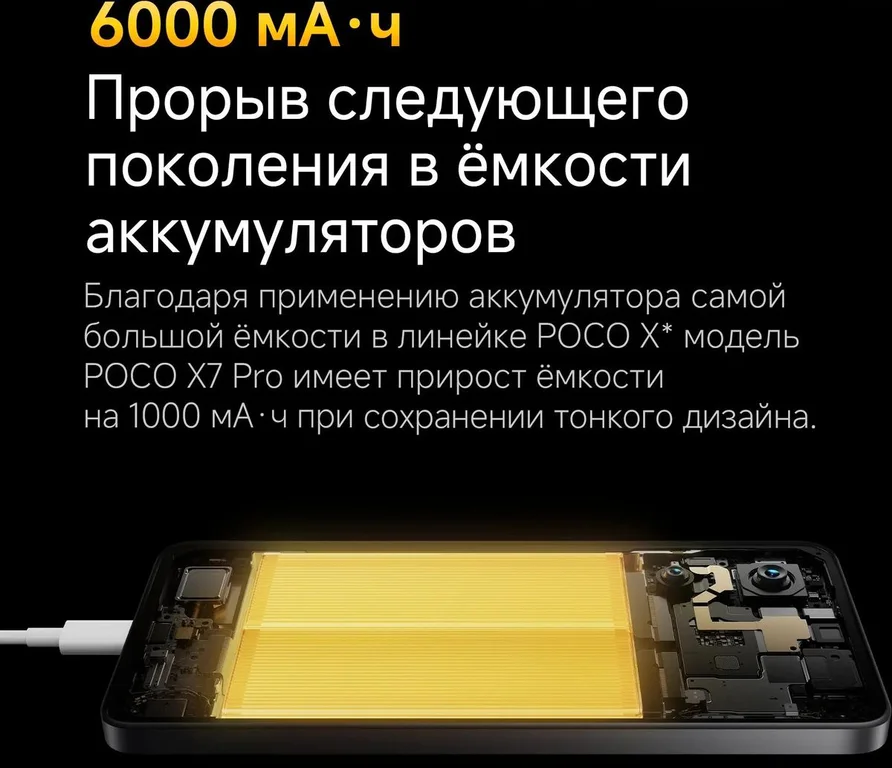 Смартфон Xiaomi Poco X7 Pro 12/256Gb,желтый / черный