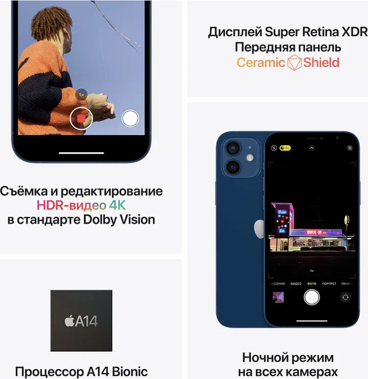 Смартфон Apple iPhone 12 64GB Black (Черный) A2172