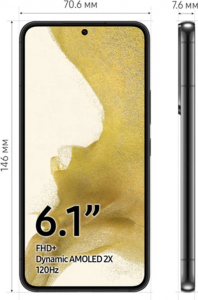 Смартфон Samsung Galaxy S22 (SM-S901E/DS) 8/256 ГБ, черный фантом