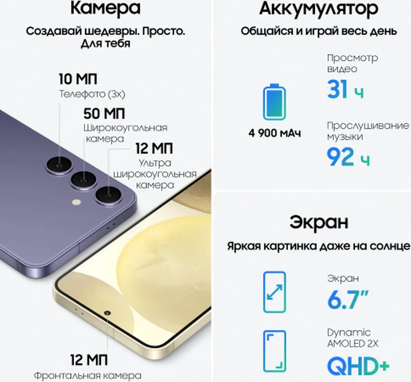 Смартфон Samsung Galaxy S24 Plus 12/512 ГБ, Черный
